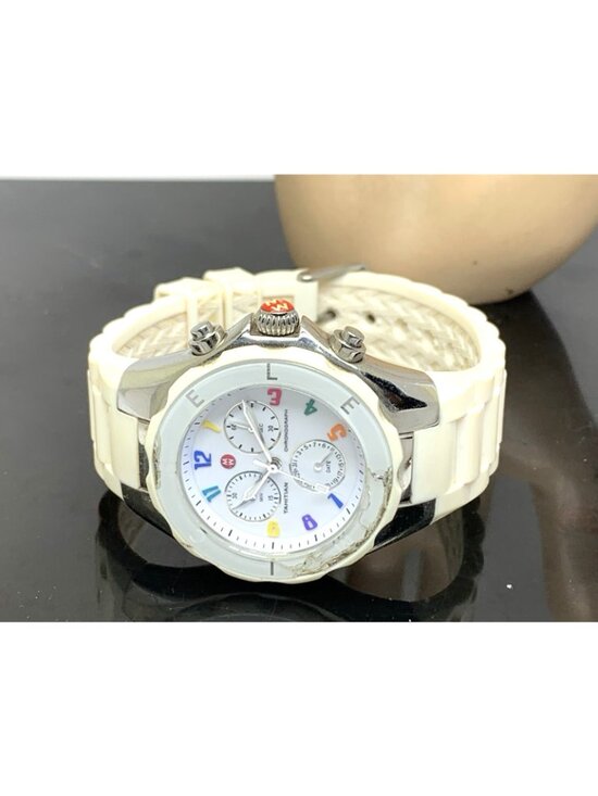 Michele Women\'s Watch MWW12F000013 Tahitian Jellybean Chronograph Quartz USED